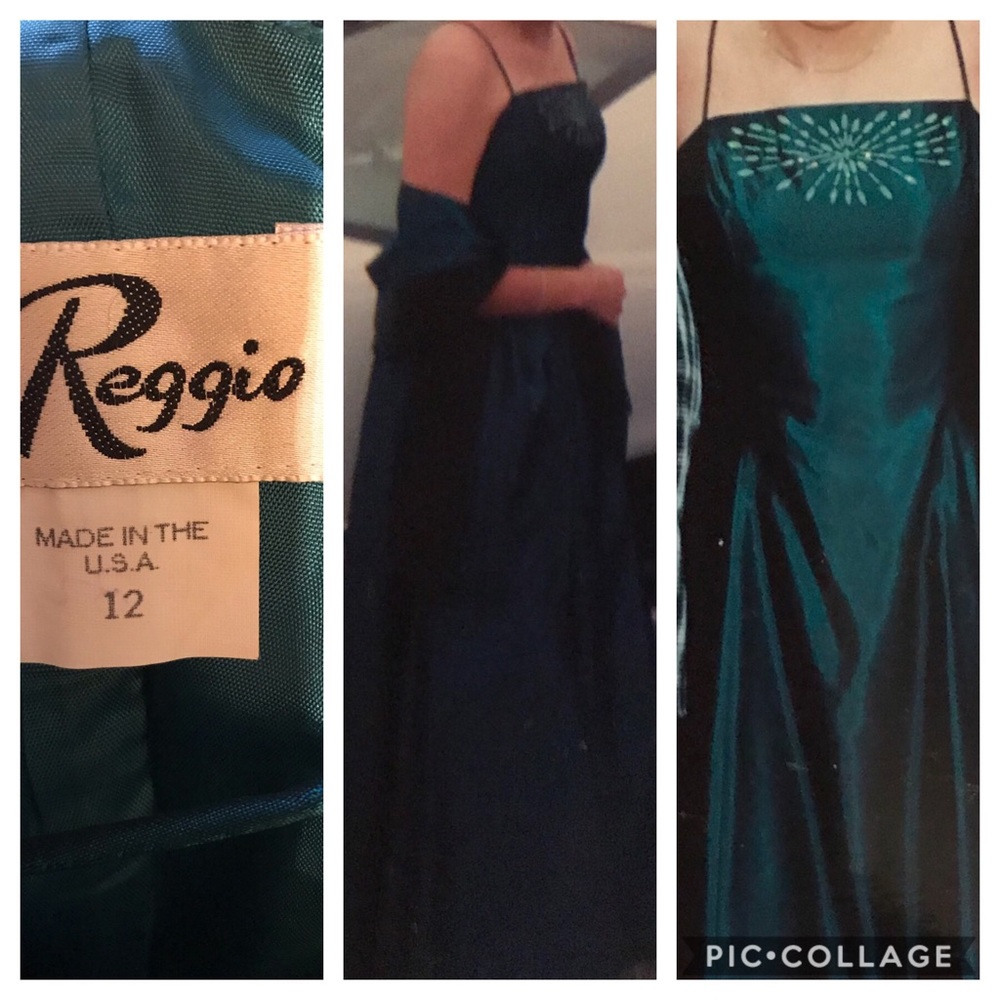 Prom/formal dress green with shawl